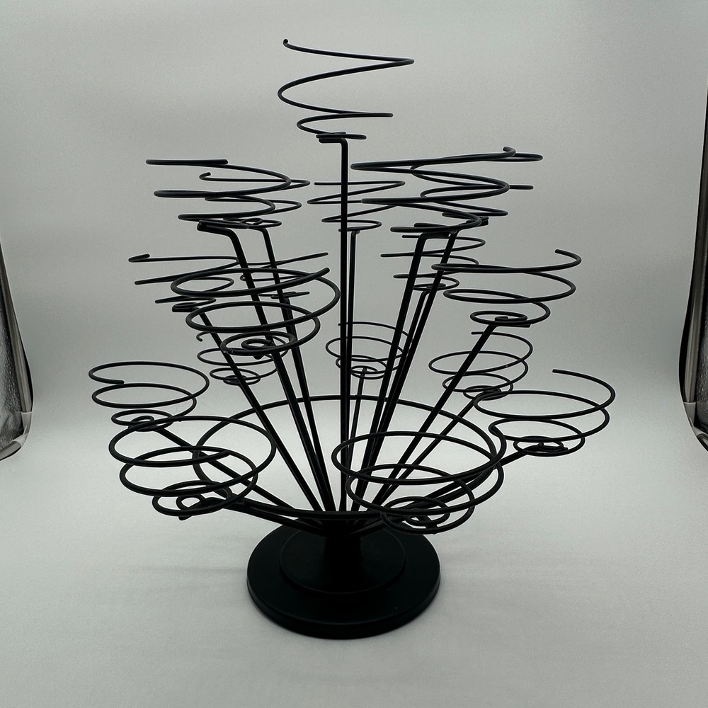 Black Metal 18 Count Cupcake Stand Spiral Tiered Dessert Tree Display Holder